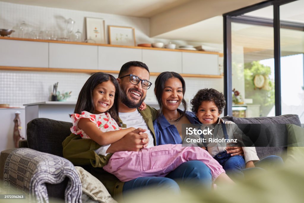 Happy family buying a home